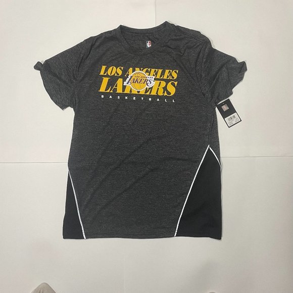 NBA Los Angeles Lakers Mens Basketball TShirt Size L    Grey Black Yellow Purple - Picture 1 of 4